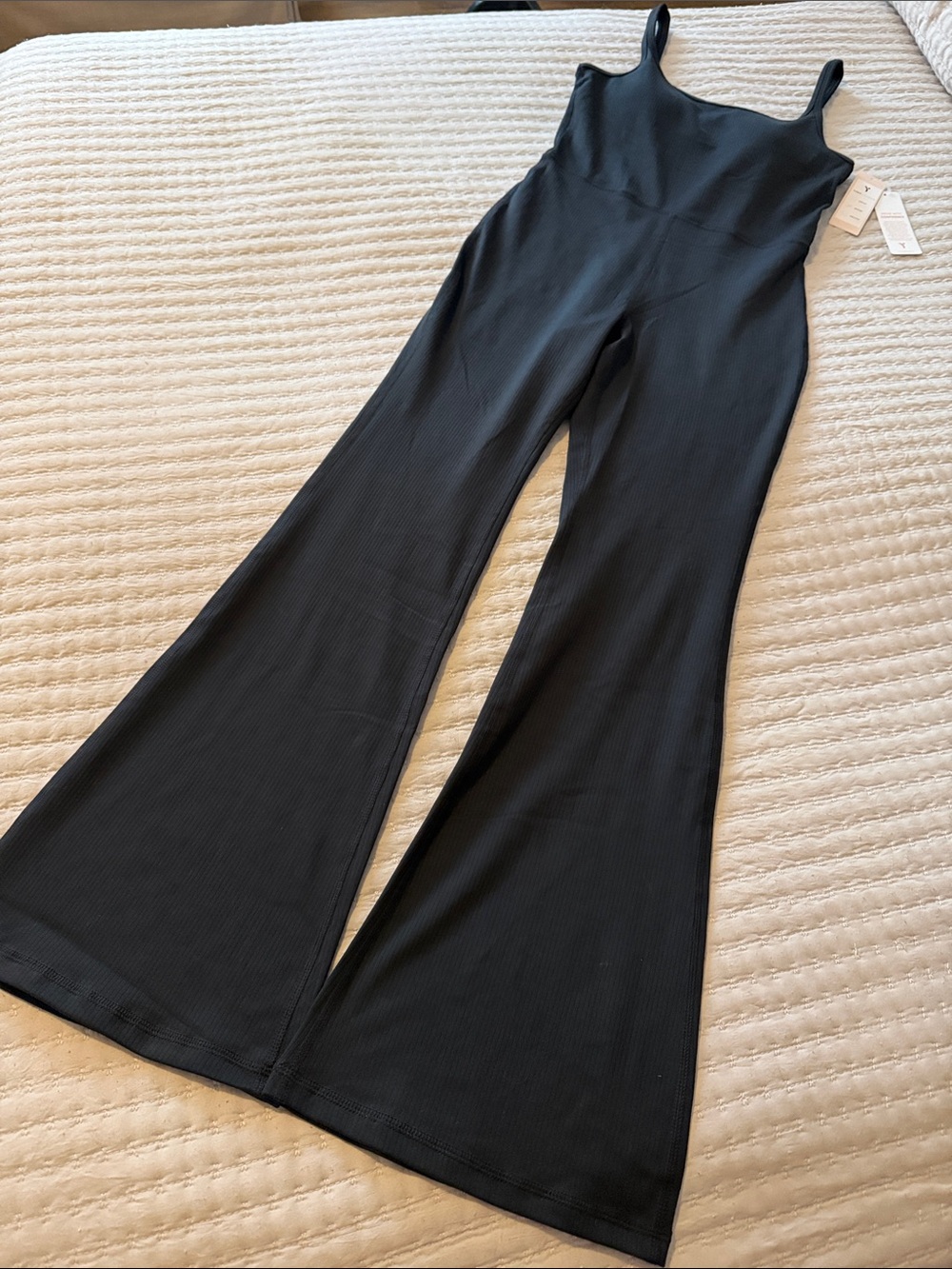 Yogalicious Black Wide-Leg Workout One Piece - Pull On Comfy, Breathable Med ❤️